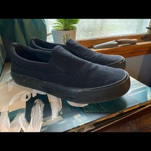 Mens Black Slip-on Sneakers